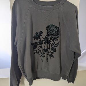 American Eagle Floral Print Sage Green Sweater